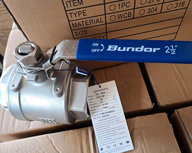 Bundor stainless steel ball valve exported to Singapore